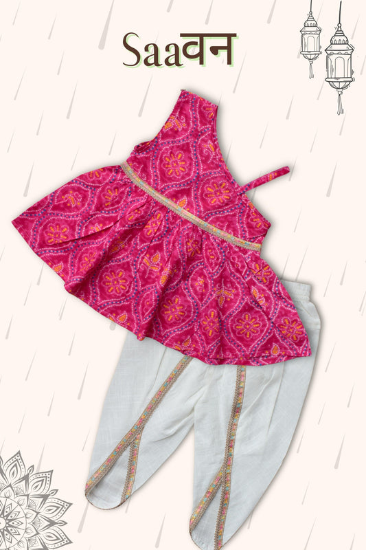 Girls' Saavan Pure Cotton Ethnic Set – Traditional Outfit for Festivals & Special Occasions