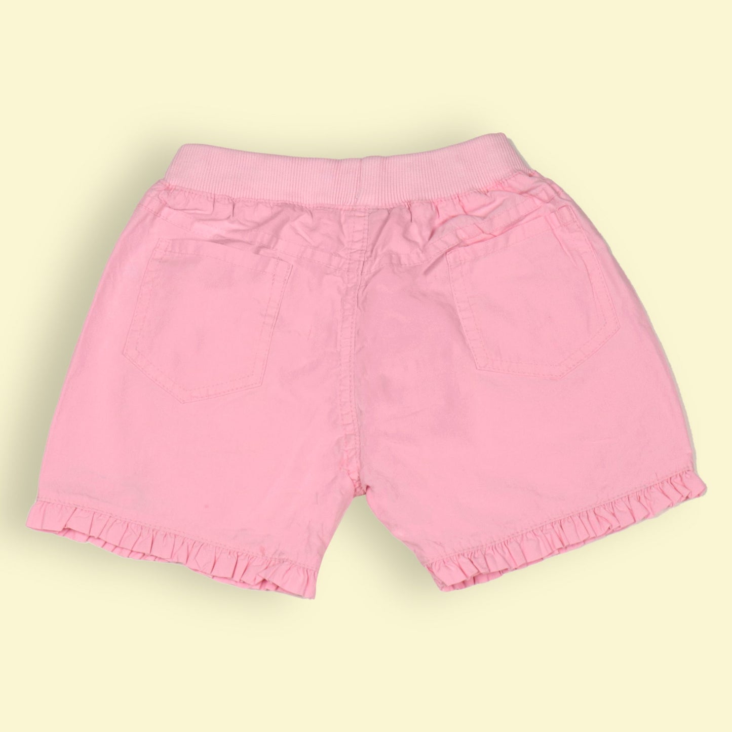 OlioKids Girls Cotton Blend Elasticated Pull-On Shorts - Pink