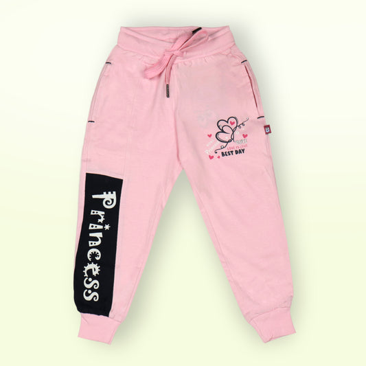 BONKERZ Girls’ Pink Warm Jogger Pants – 2 Pockets, Cozy Sinker Fabric