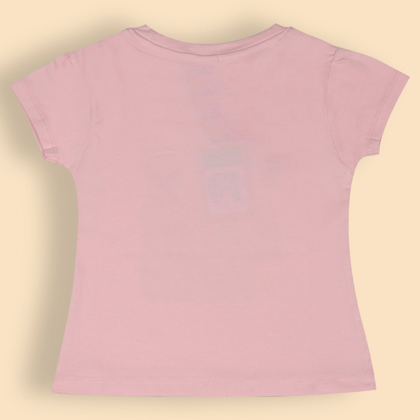 OlioKids Girls’ Soft Cotton Top – Pink,  Cap Sleeve, Family Love, Heart & Floral Print, Essentials for Happy Play