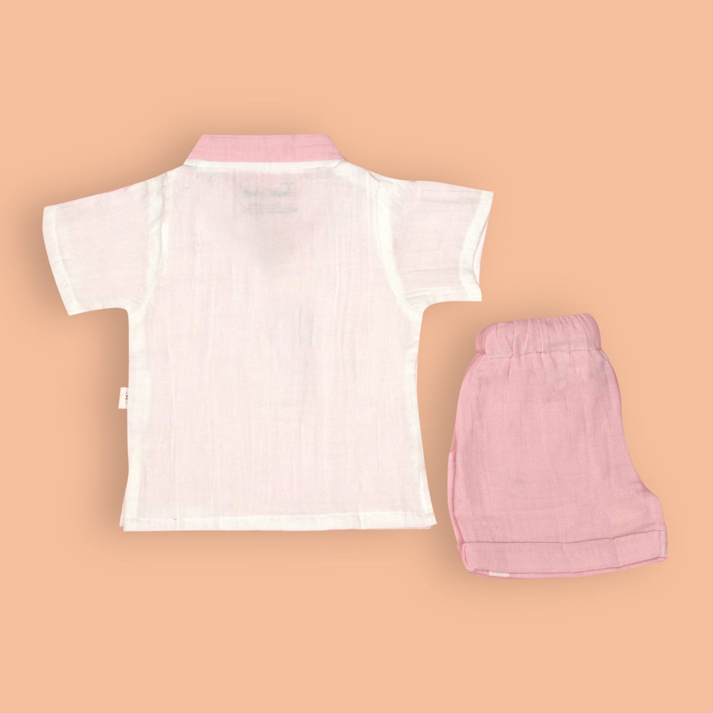 Pink Muslin Comfort Set by Tod’s Hut – Cute T-Shirt and Shorts Duo, Tailored for Bengaluru’s Sunny Seasons