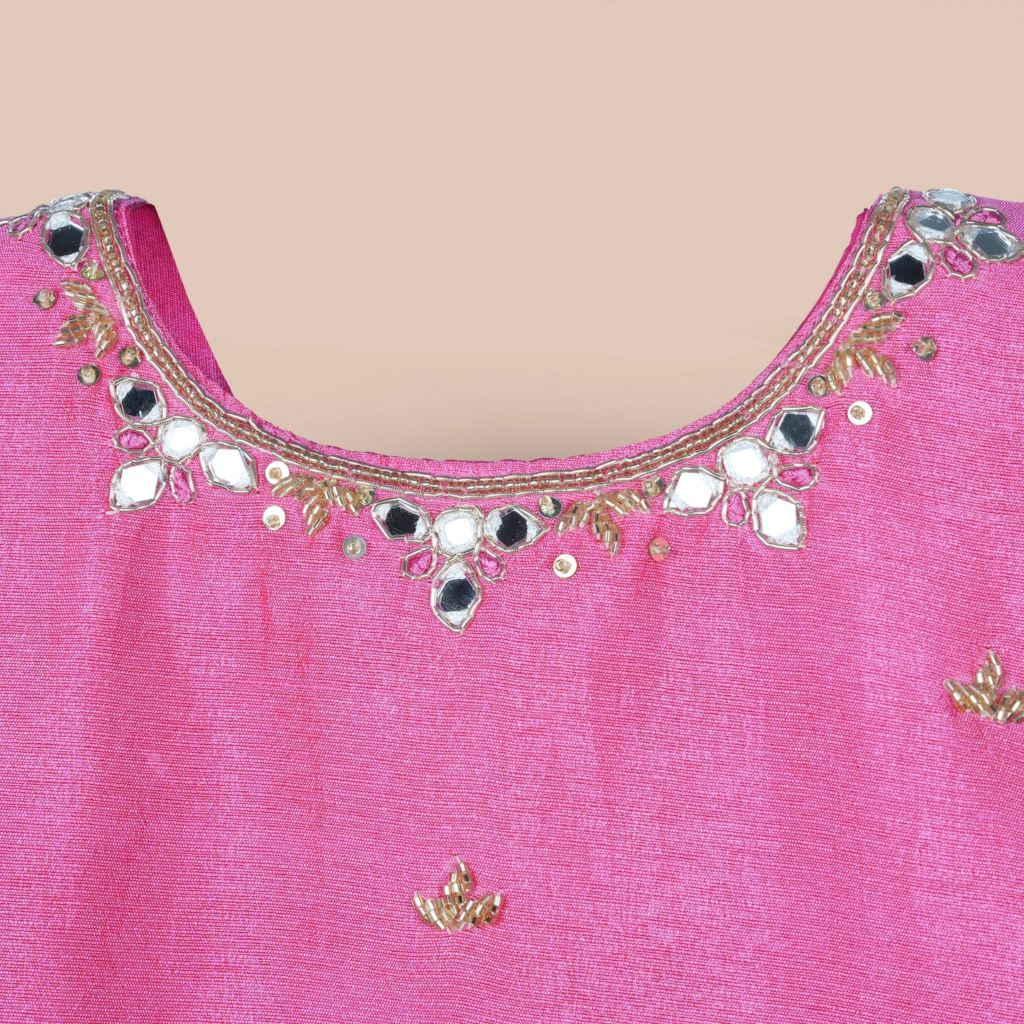 Shine Bright: Little by Little Pink Lehenga Choli with Sparkly Sequins and Sweet Details