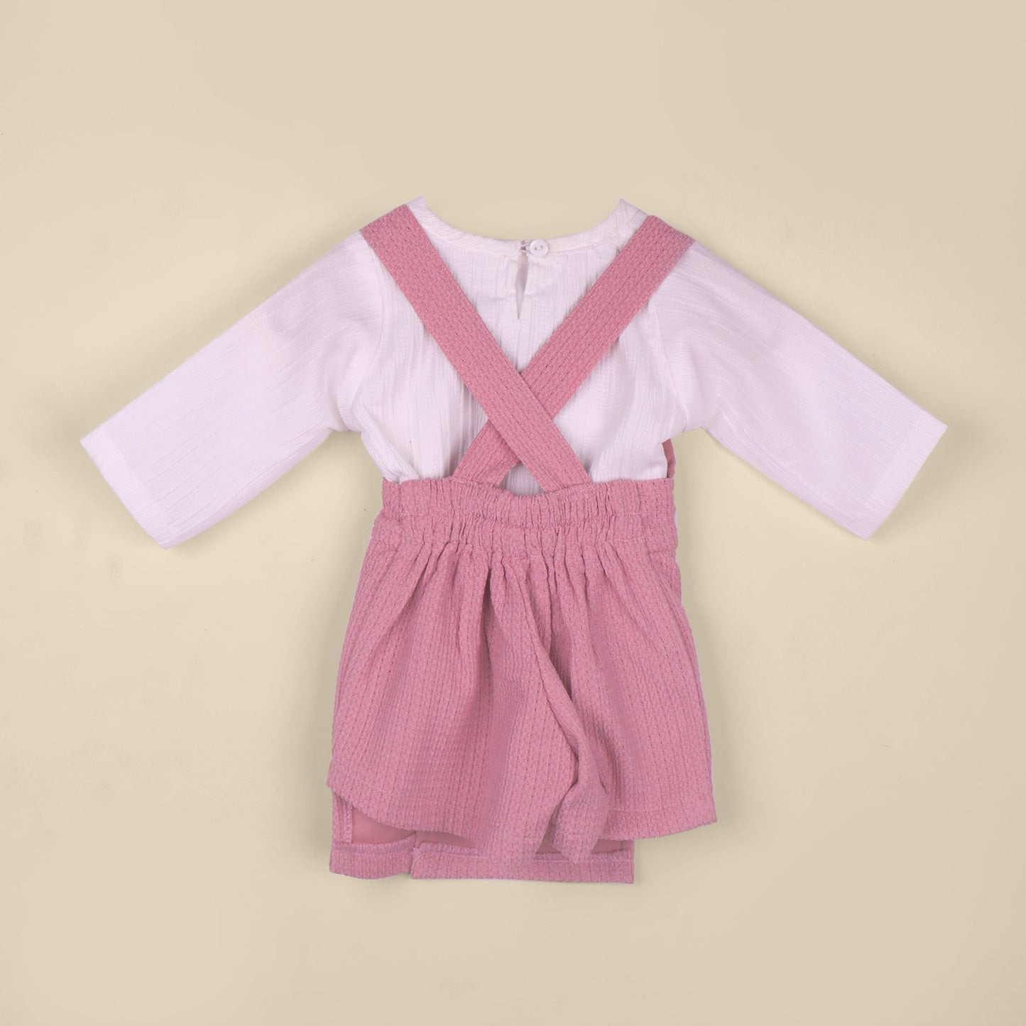Mystic & Beautiful – Girls’ Pink Dungaree Outfit with Leggings