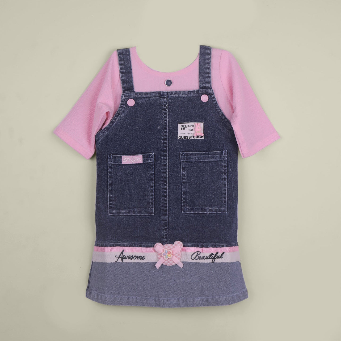 Starry Charm – Applique Dungaree & Leggings Outfit