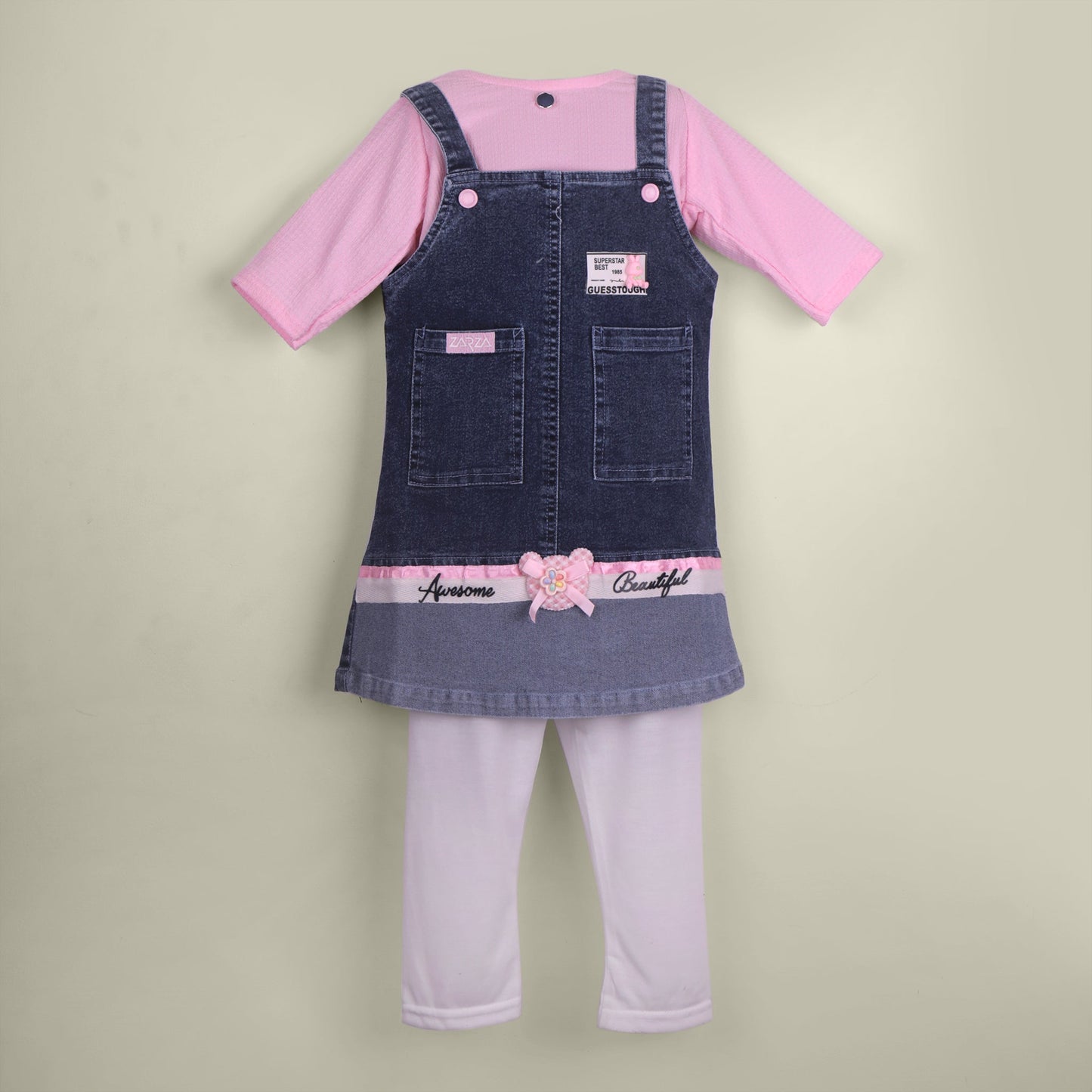 Starry Charm – Applique Dungaree & Leggings Outfit