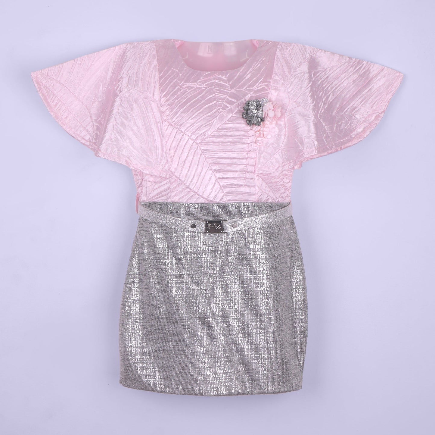 Pretty in Pink – Girls’ Party Dress with Belt and Handbag