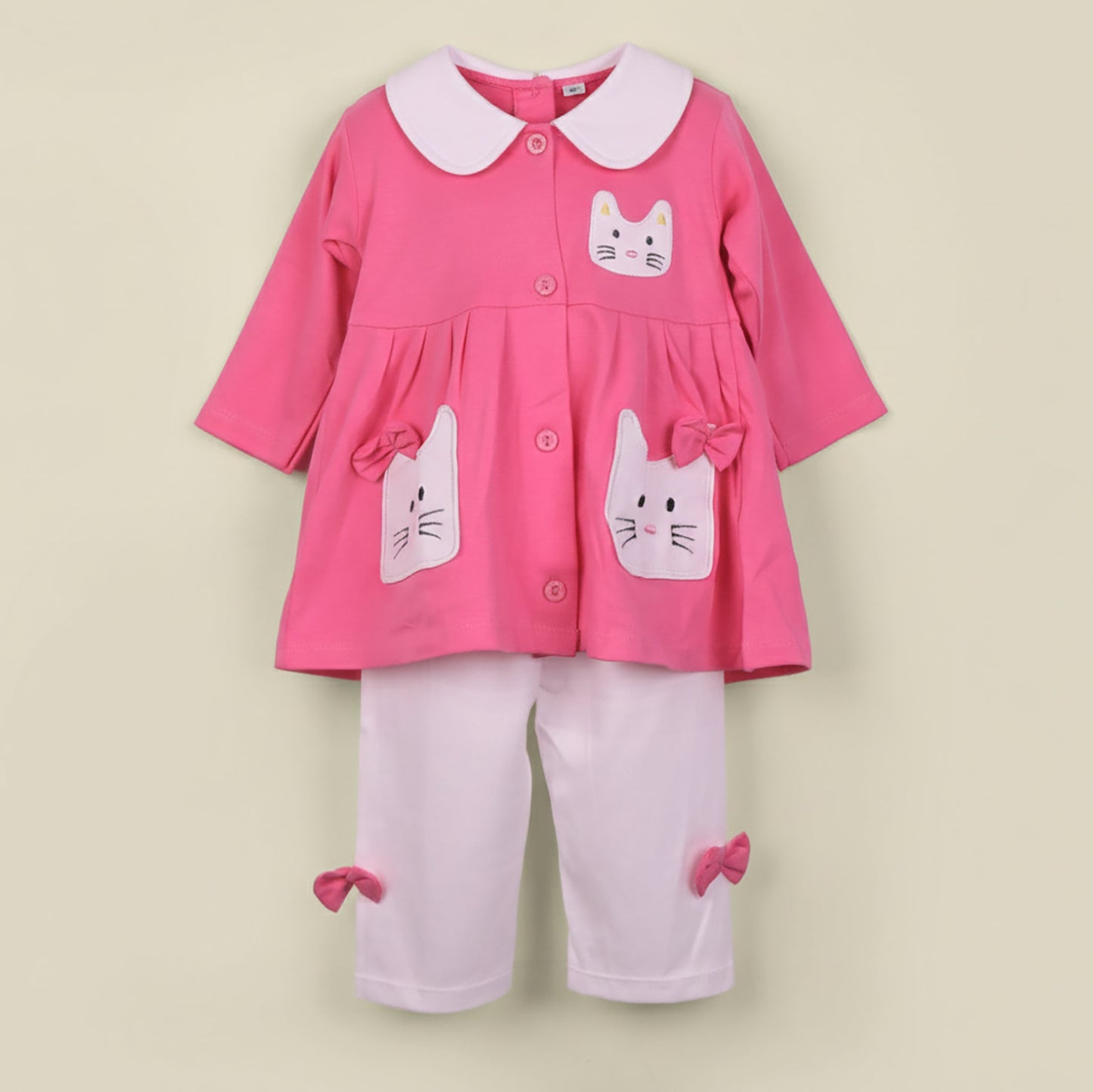 Piu’s soft cotton frock & leggings: adorable Peter Pan collar and all-season stylish comfort!