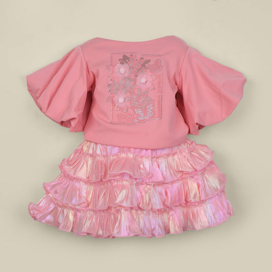 Shine bright in Naughty Girl’s top and skirt combo—appliqué, rhinestones, and festival flair!