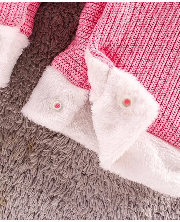 Cute & Cozy – Girls’ Pink Cotton Hooded Romper