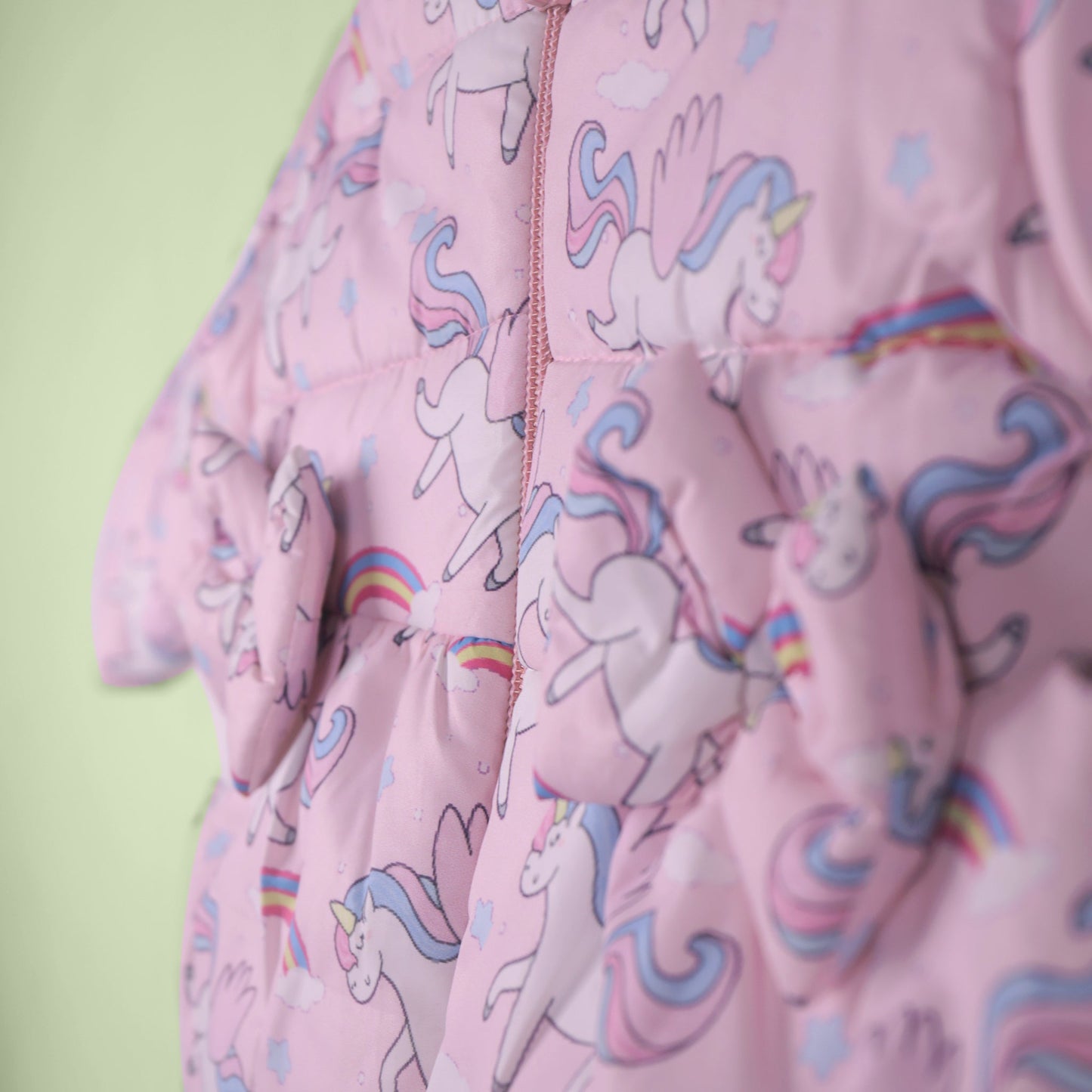 Cozy Girls Hooded Quilted Jacket in Pink by Little Kangaroos | All-Over Print Winter Wear