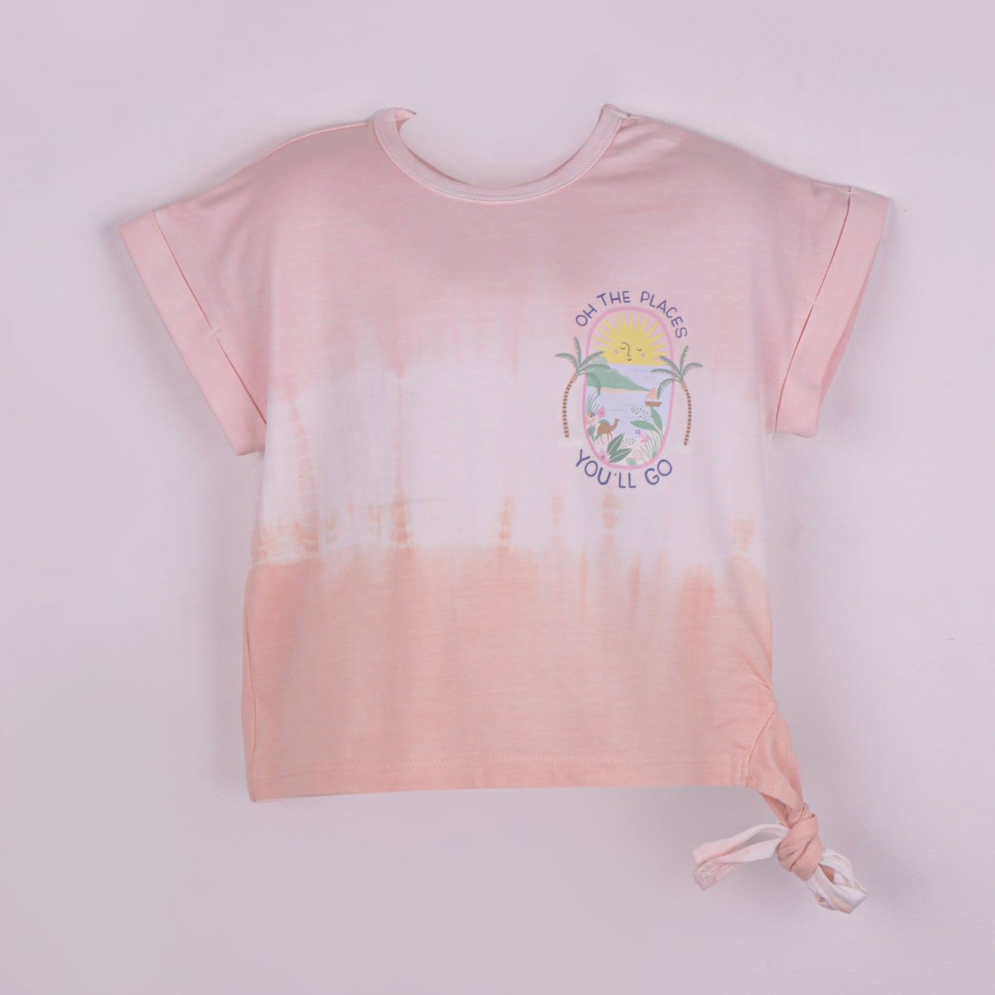 Chic & Casual – Girls’ Pink Cotton Print T-Shirt