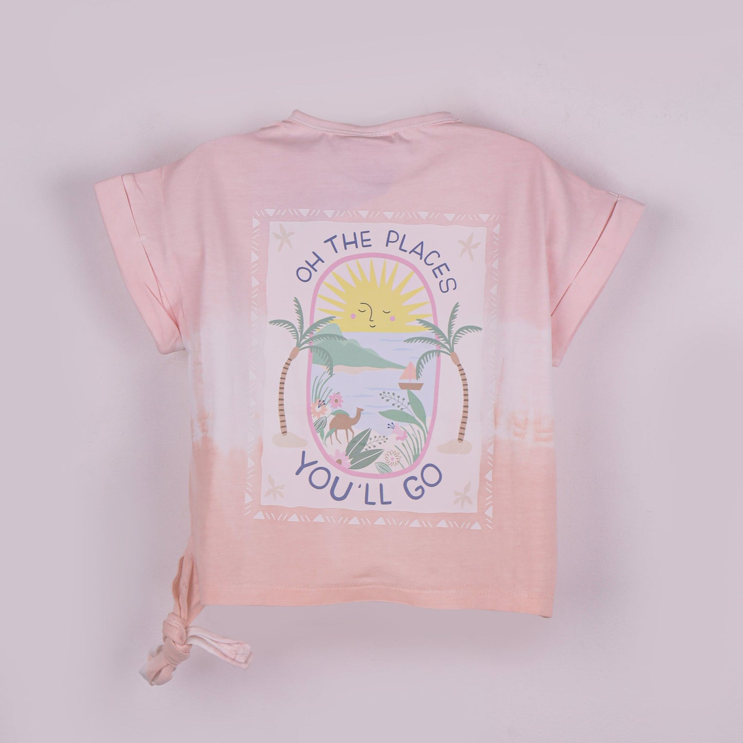 Chic & Casual – Girls’ Pink Cotton Print T-Shirt