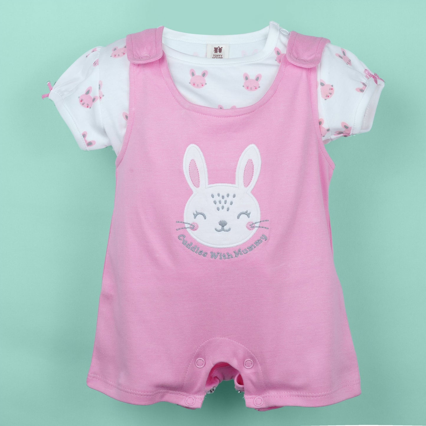 Mommy’s Cuddle Bug – Pink Cotton Blend Romper
