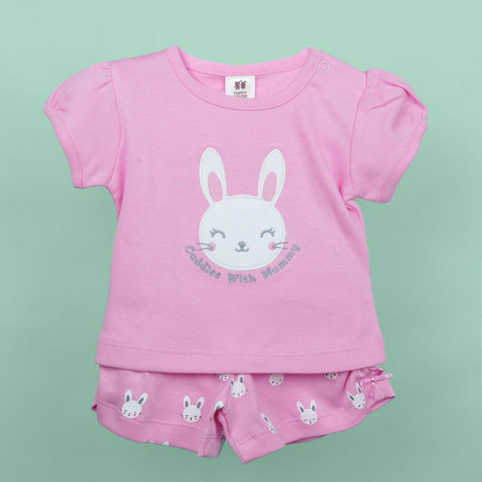 Playday Charm – Pink T-shirt & Shorts Ensemble