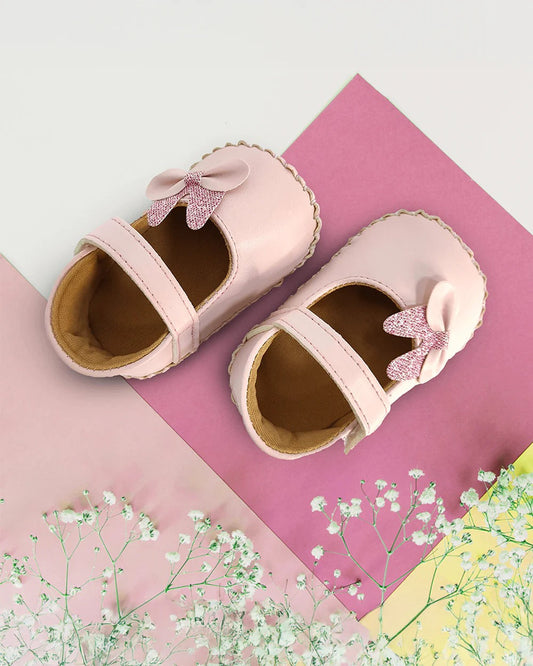 Nuluv Infant Party Booties – Soft Pink Velcro Bellies for Baby Girls