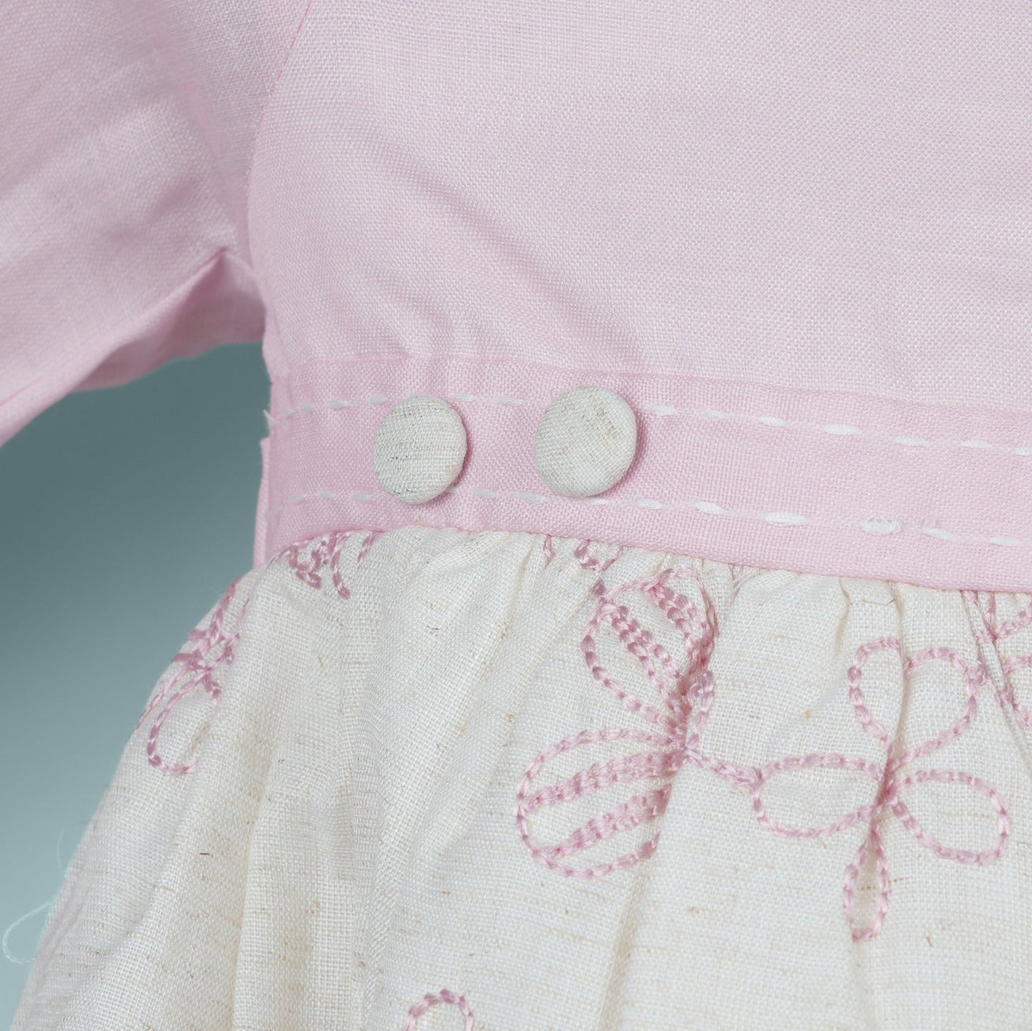 Floral Dreams: Orrigany Girls Pink Dress with Embroidery & Cute Matching Headband