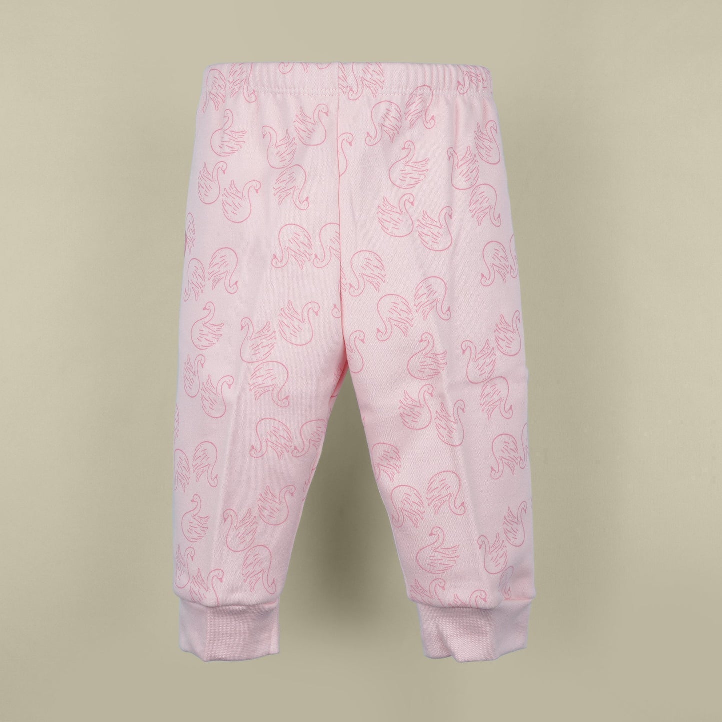 Pink Rabbit Girls Pink All-Over Print Cotton Leggings | Skinny Fit Winter Essential