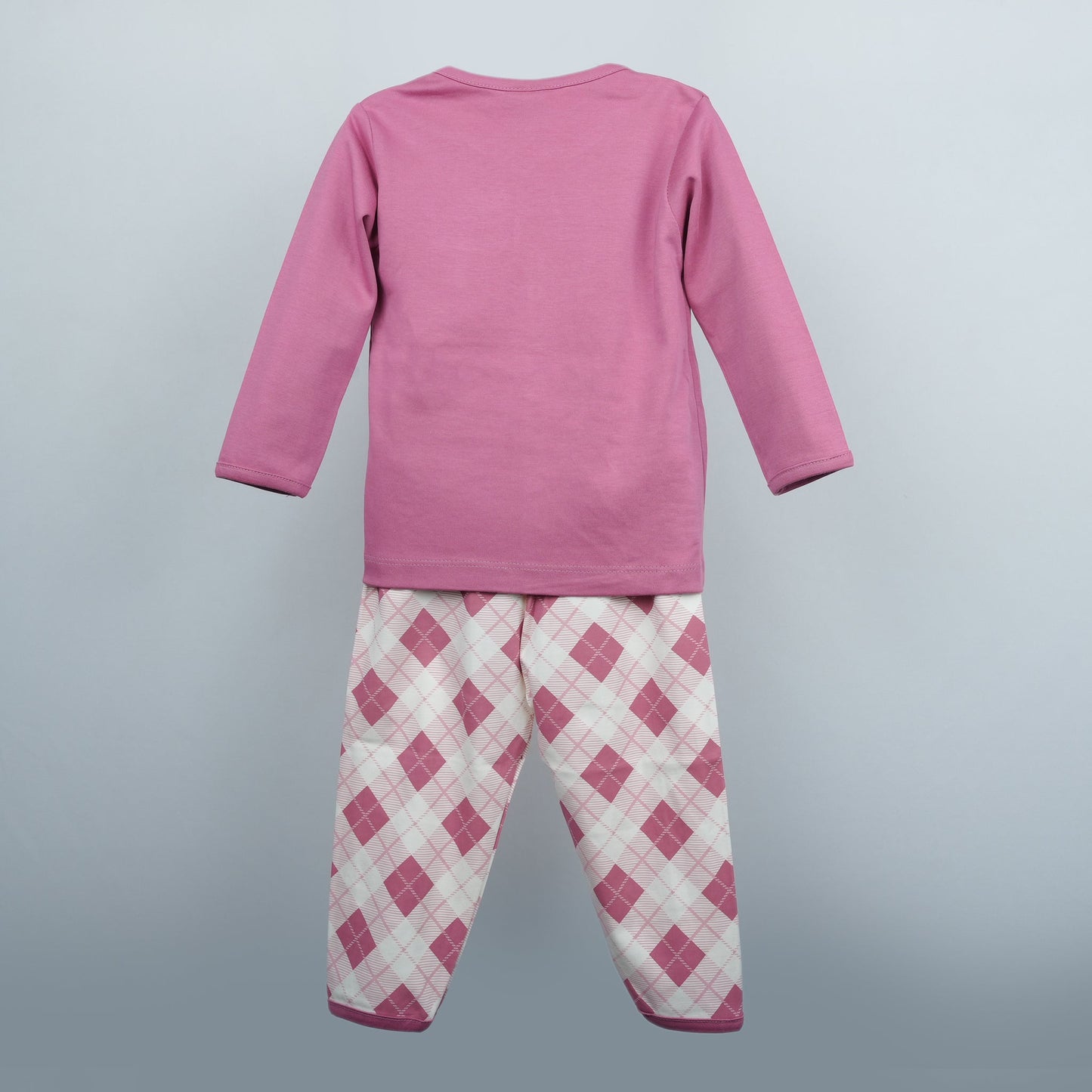 Cozy & Cute: Ollypop Pink Cotton Nightwear for Boys | Full Sleeve Top & Pants Set