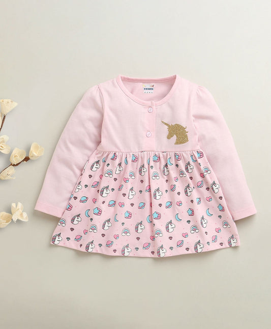 Button up cuteness in Bumzee’s pink full-sleeve frock—smart outdoor style made easy!