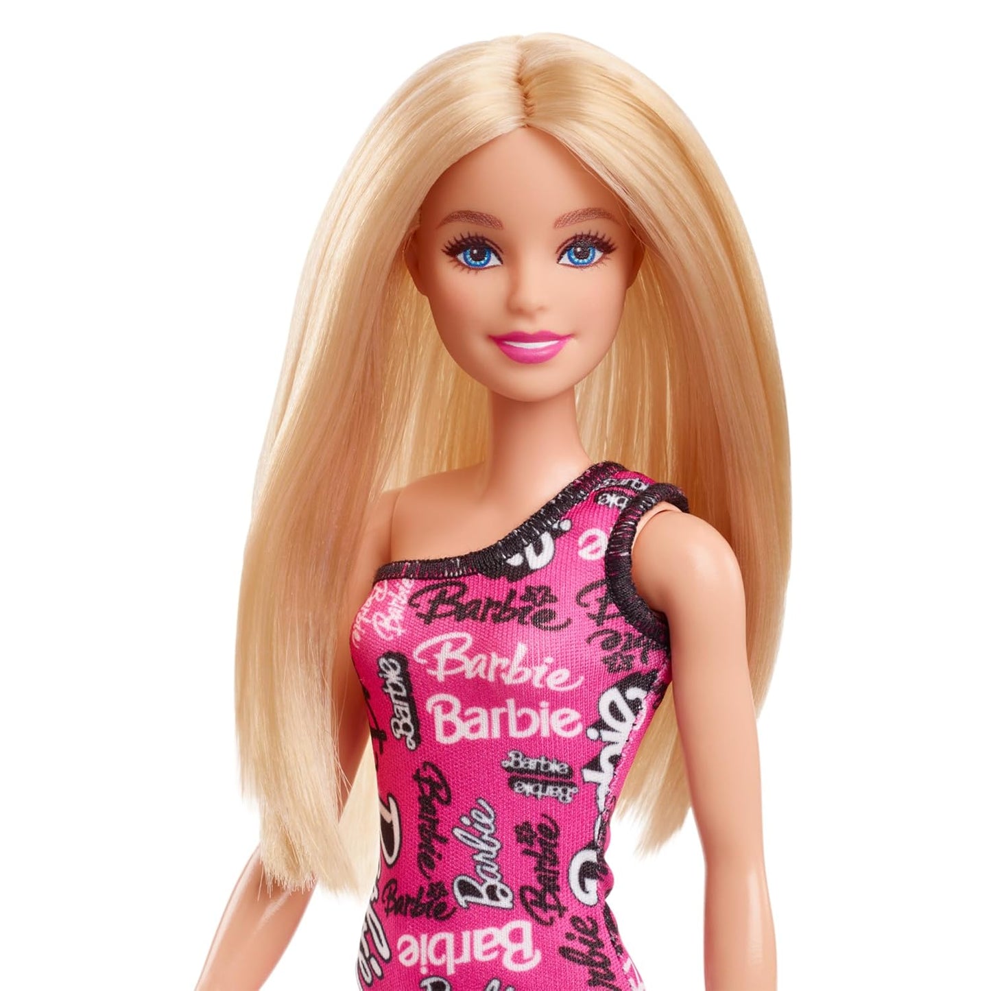 Blonde Barbie Fashion Doll with Removable Pink Dress & Stylish Footwear