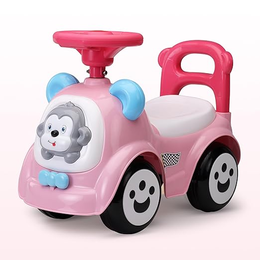 LuvLap Sunny Ride-On Push Car – Pink – Music, Horn, Safety Guard & Storage – 1–3Y