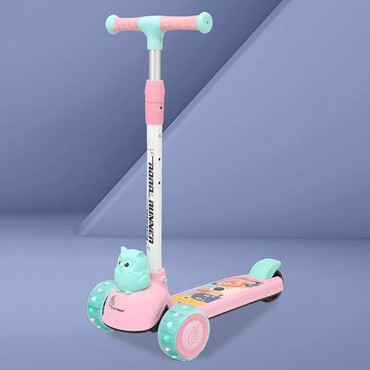 R for Rabbit Road Runner Scooter for Kids (3 to 14 Years) – Adjustable Height, Foldable Design, PU LED Wheels, 75 kg Weight Capacity