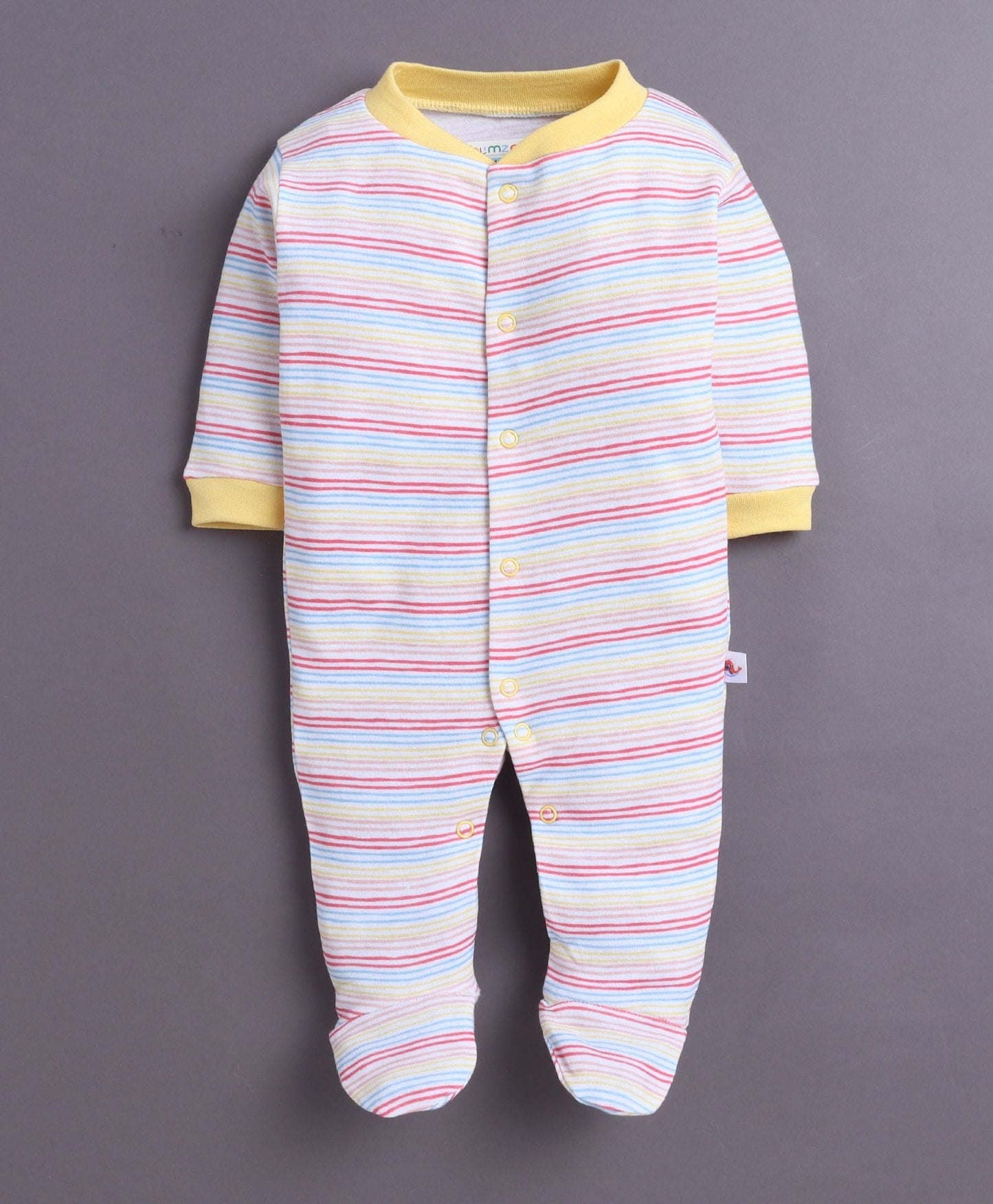 Keep them snug from head to toe with Bumzee’s 3-set footed bodysuits in bright colors!