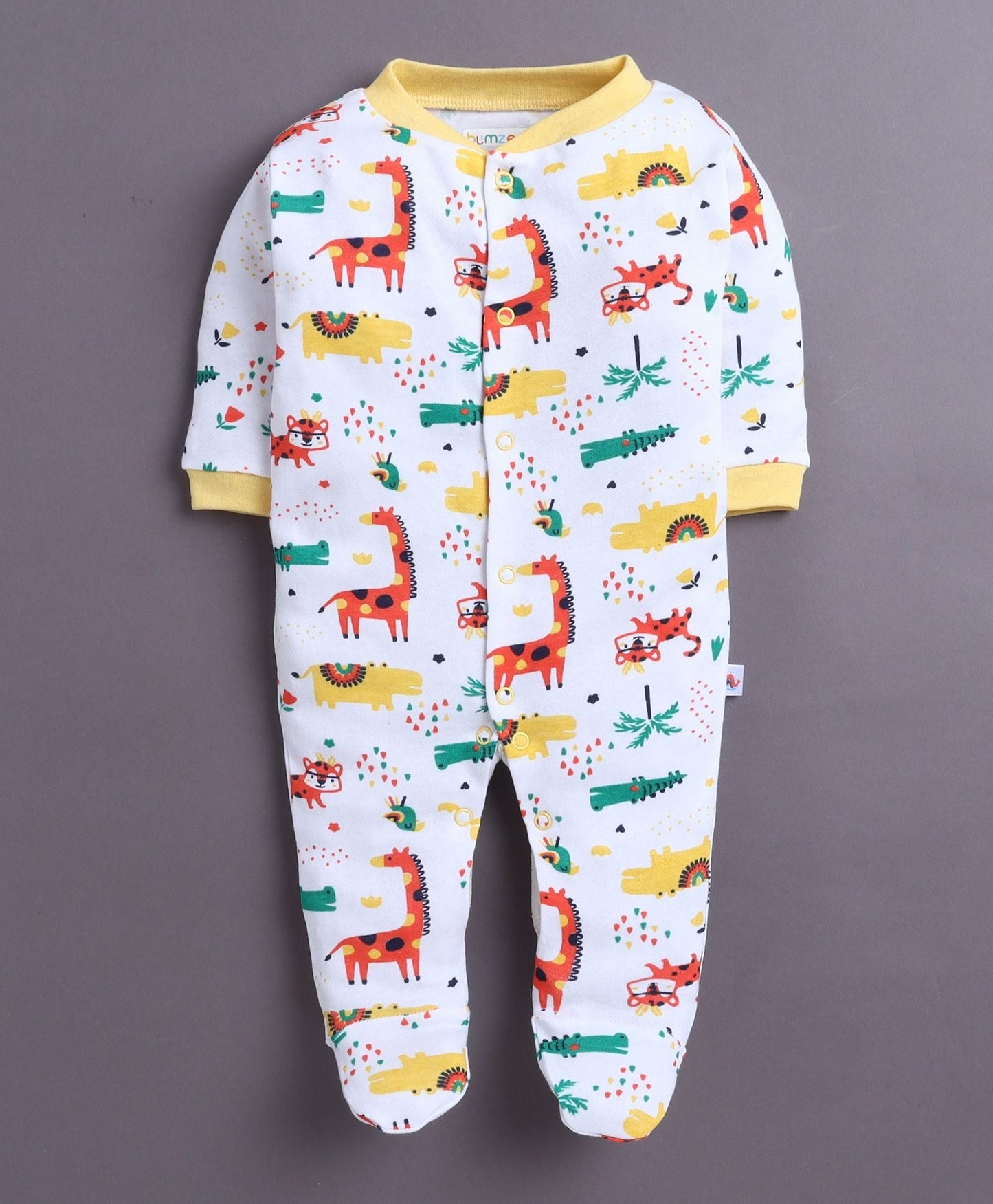 Keep them snug from head to toe with Bumzee’s 3-set footed bodysuits in bright colors!