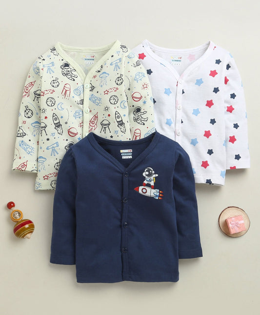 Bumzee’s 3-pack cotton jhablas: comfy full sleeves in white, navy & mint for all seasons!