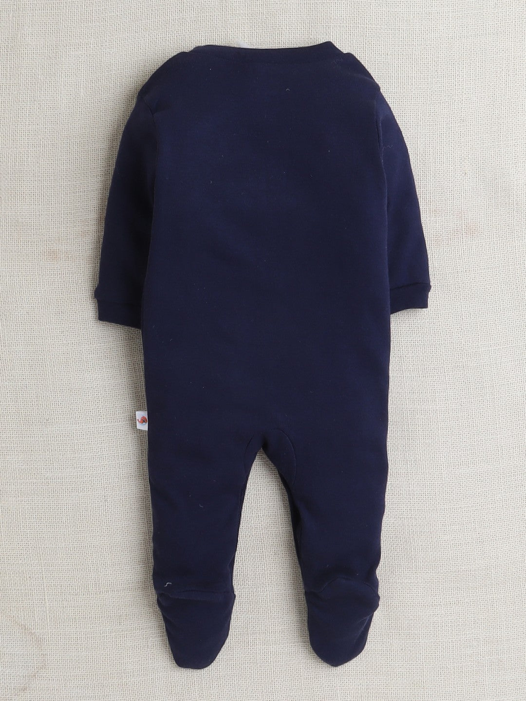 Bumzee’s 3-set cotton bodysuits: full sleeves and footed comfort in white & navy blue for all seasons!