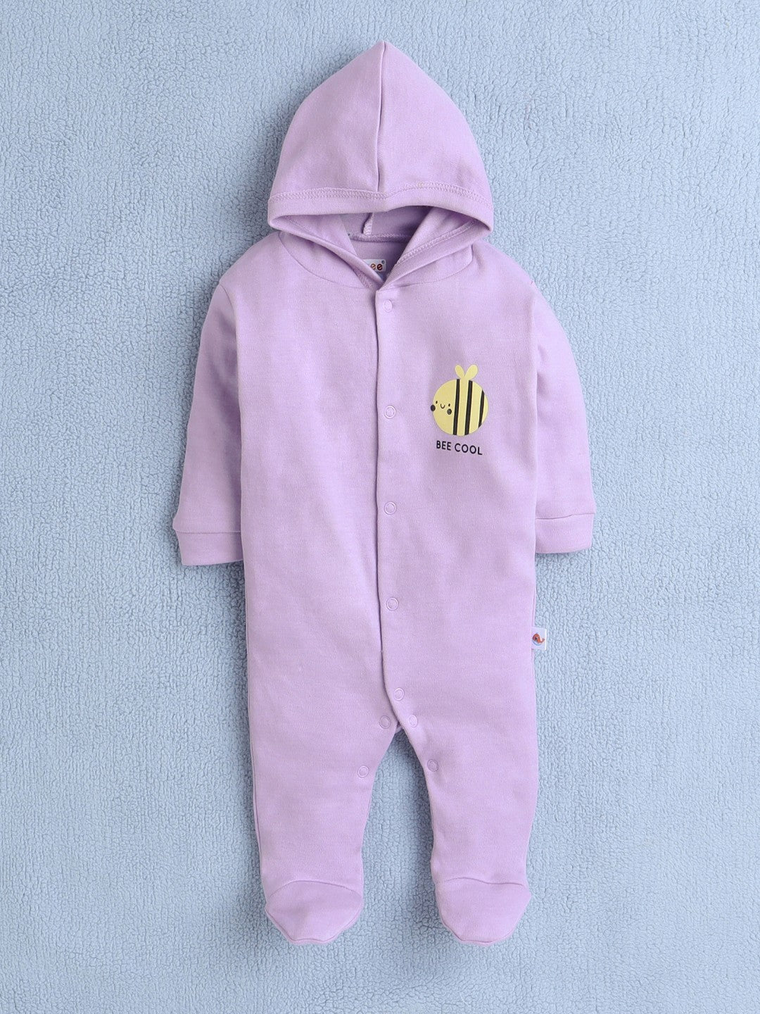 Bumzee’s 2-pack cotton bodysuits: full sleeves, hooded fun, and “BEE COOL” charm to wear!