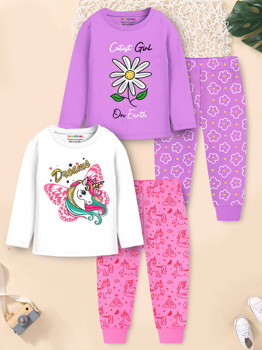 Cutest Girl' Full-Sleeve T-Shirt & Pyjama Snuggle Set (2-Pack)