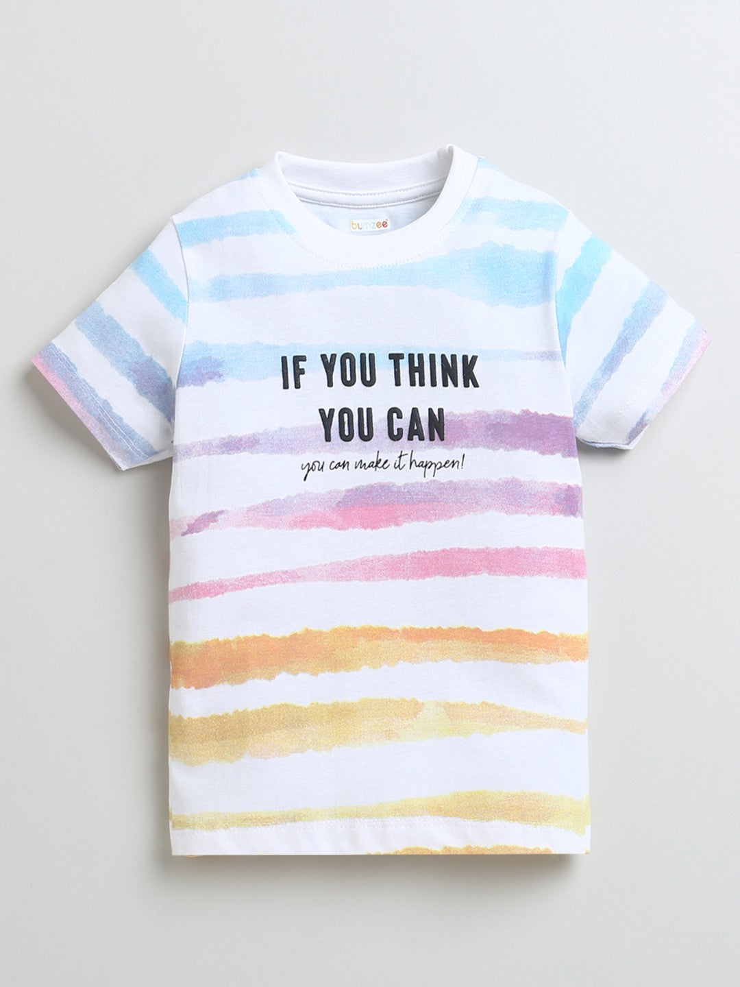 Slip into style with Bumzee’s boys’ T-shirts duo—bright colors and motivating prints!