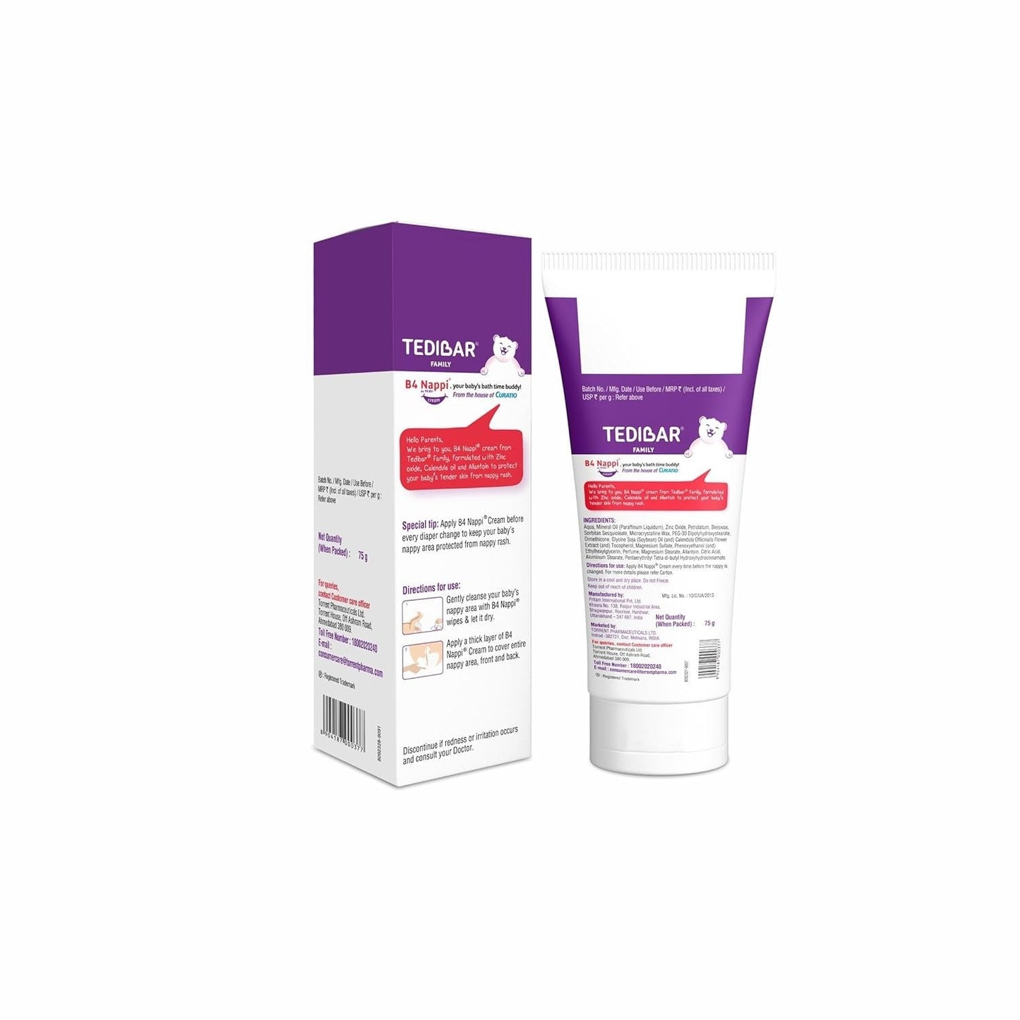 B4 Nappi Diaper Rash Cream 75gm – Protects & Soothes Delicate Baby Skin