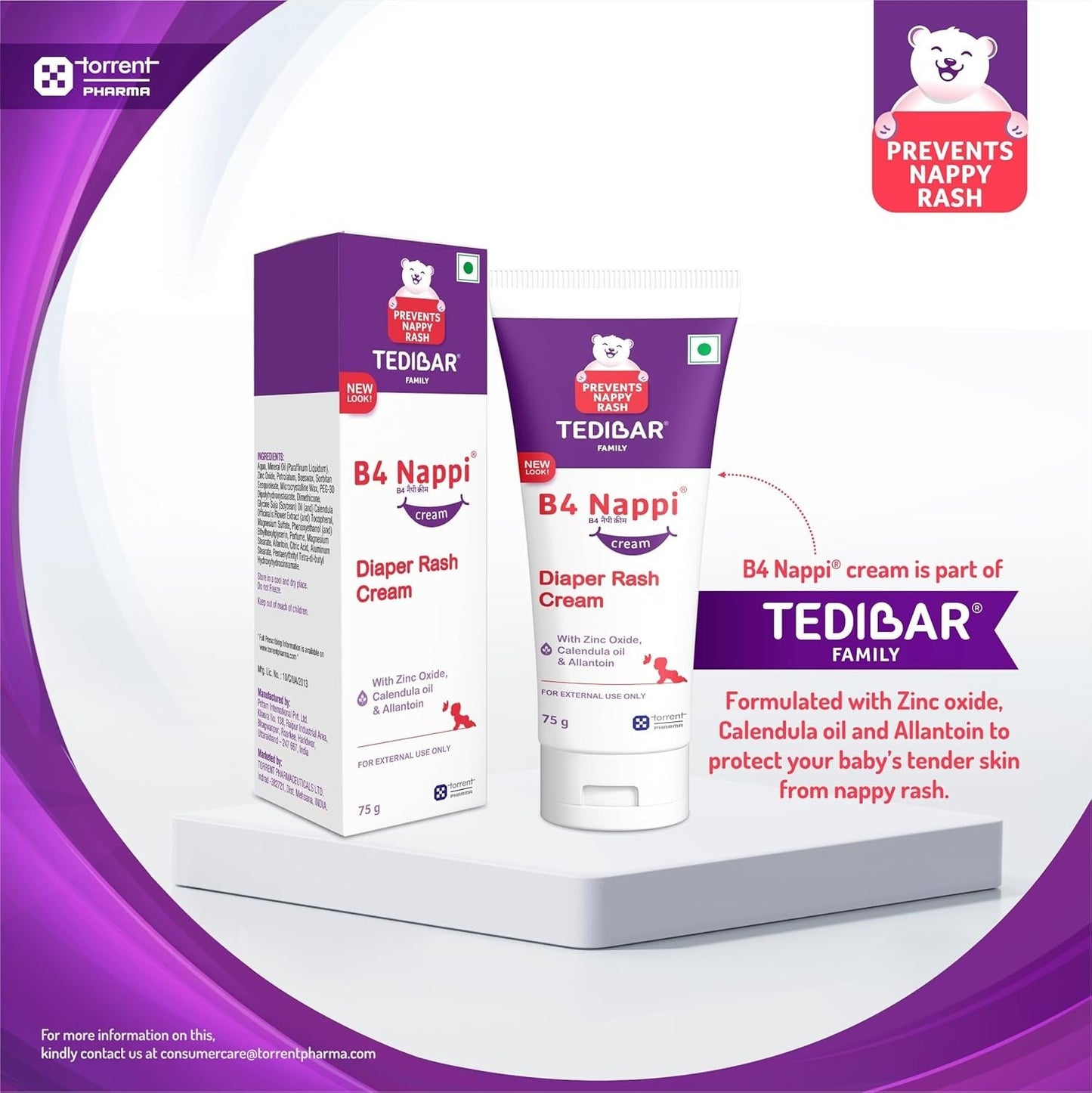B4 Nappi Diaper Rash Cream 75gm – Protects & Soothes Delicate Baby Skin