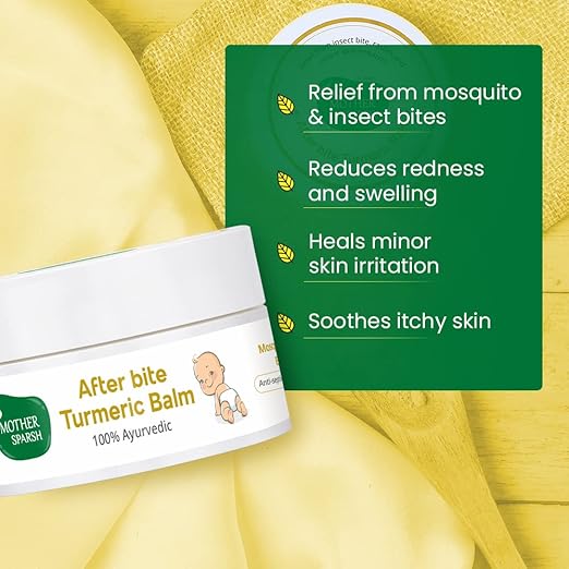 Mother Sparsh After Bite Turmeric Balm, 100% Natural, Gentle Skin Roll-On, 25g