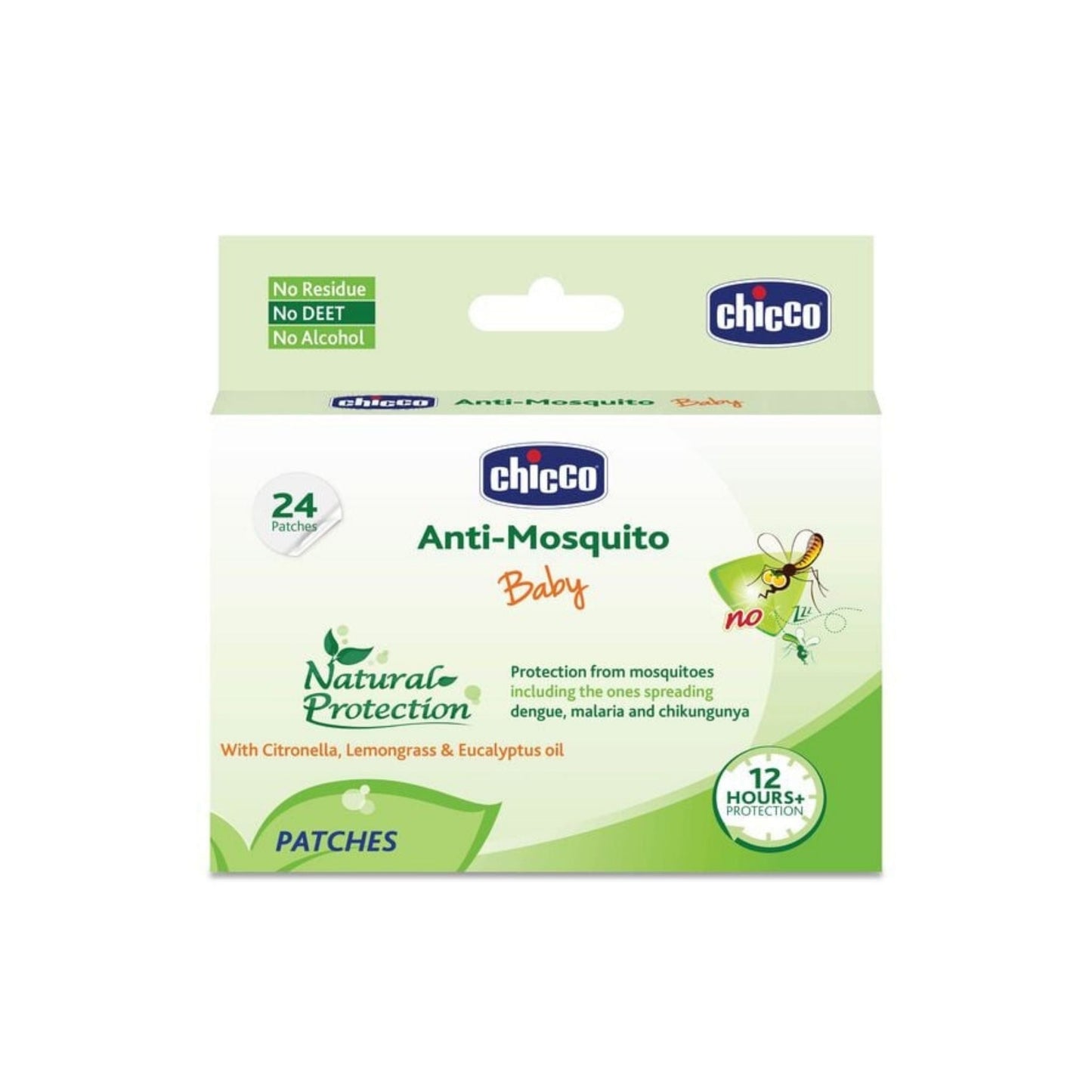 Chicco Anti-Mosquito Baby Patches with the natural protection of 12+ Hours, 1 Pack (24 Patches Inside) + 2 Free Patches