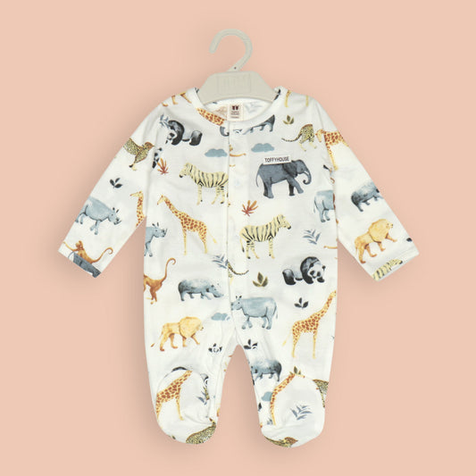 Toffyhouse Soft & Snuggly White Romper – Unisex Knee-Length Comfort for Cool Adventures