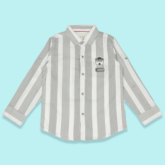 Jash Kids Boys White Checked Cotton Blend Full Sleeve Shirt