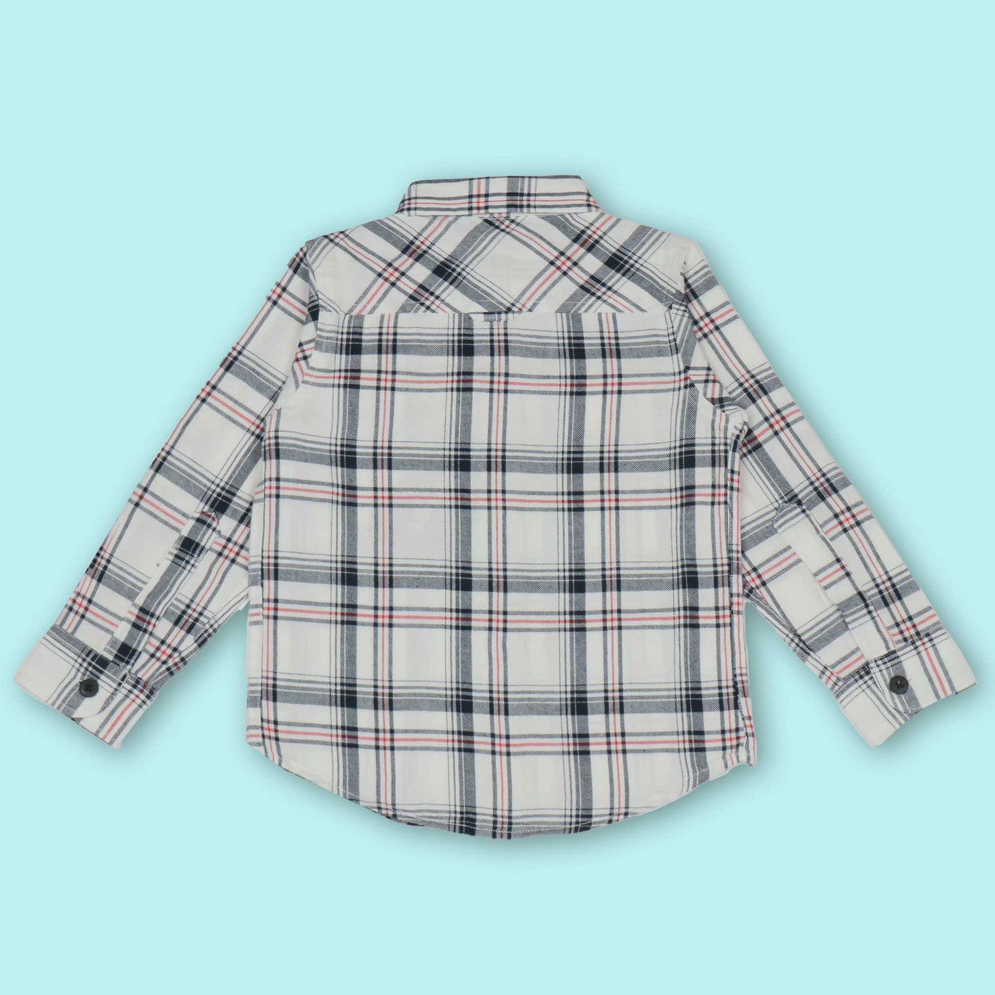 Jash Kids Boys White Checked Full Sleeve Cotton Blend Shirt