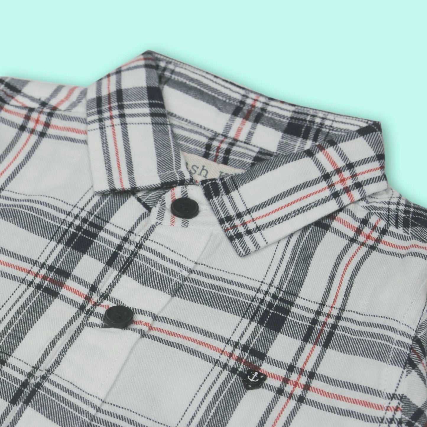 Jash Kids Boys White Checked Full Sleeve Cotton Blend Shirt