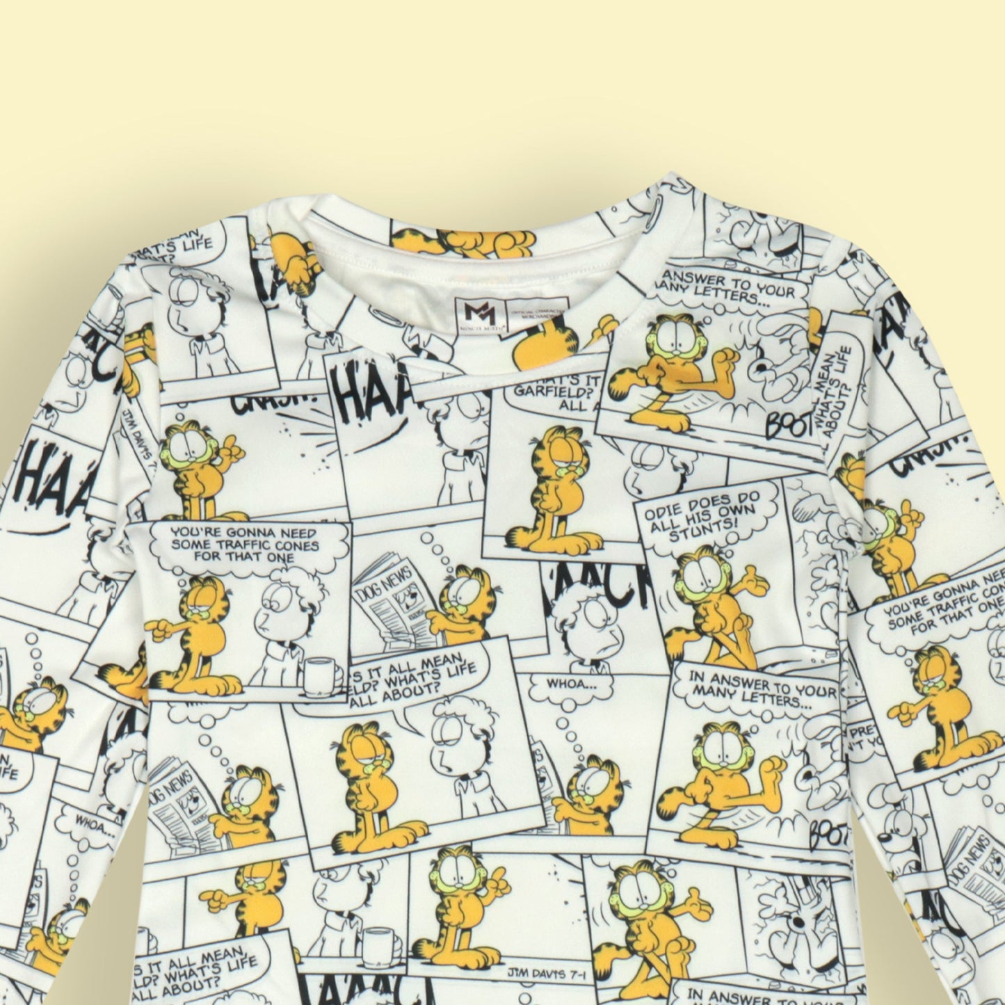 MINUTE MIRTH Boys' Soft Lycra Full Sleeve Cat Print Nightwear  With Garfield All Over Print