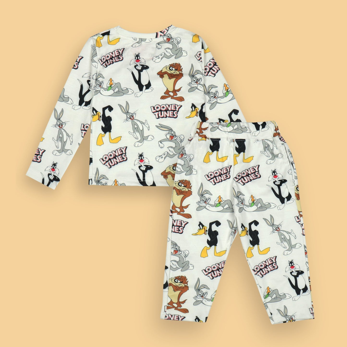 MINUTE MIRTH Boys' Soft Lycra Full Sleeve Cat Print Nightwear Co-ord Set