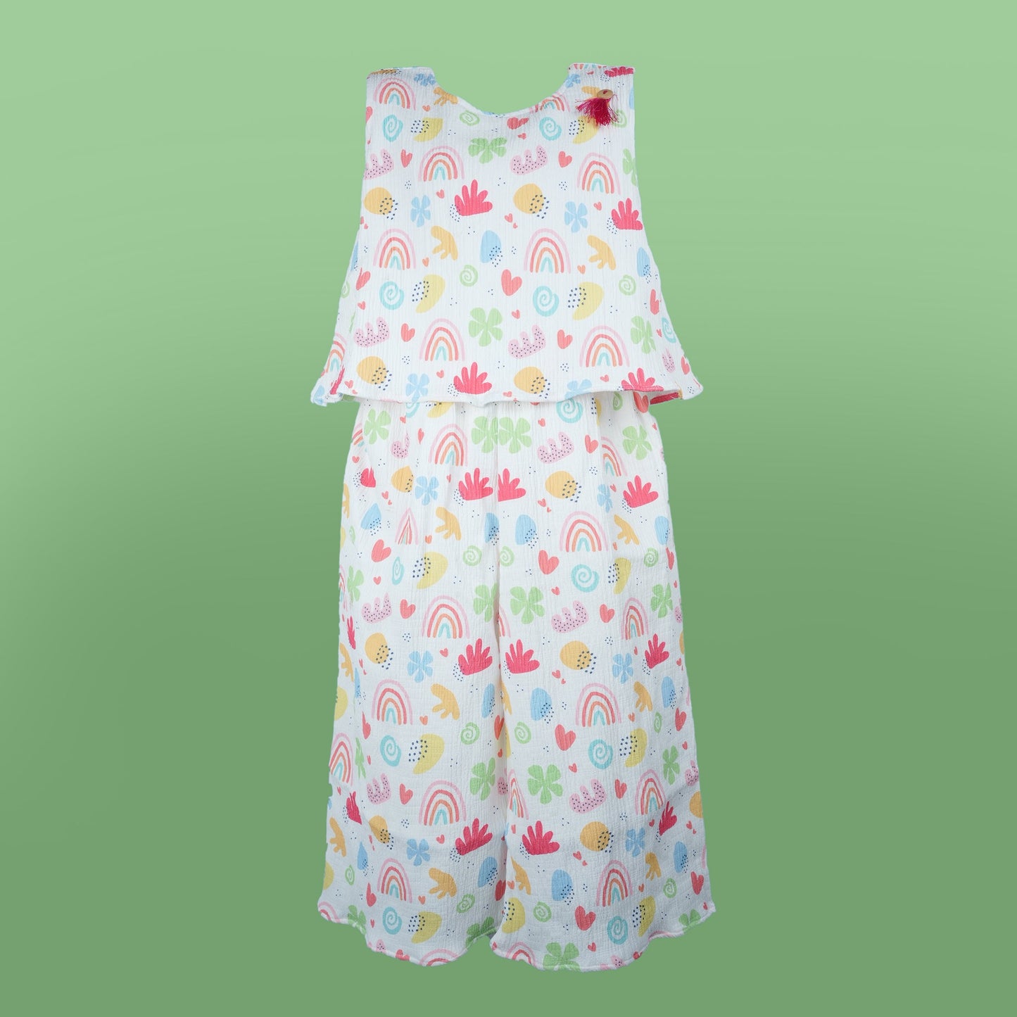 Little Snowflake: White Cotton Blend Jumpsuit