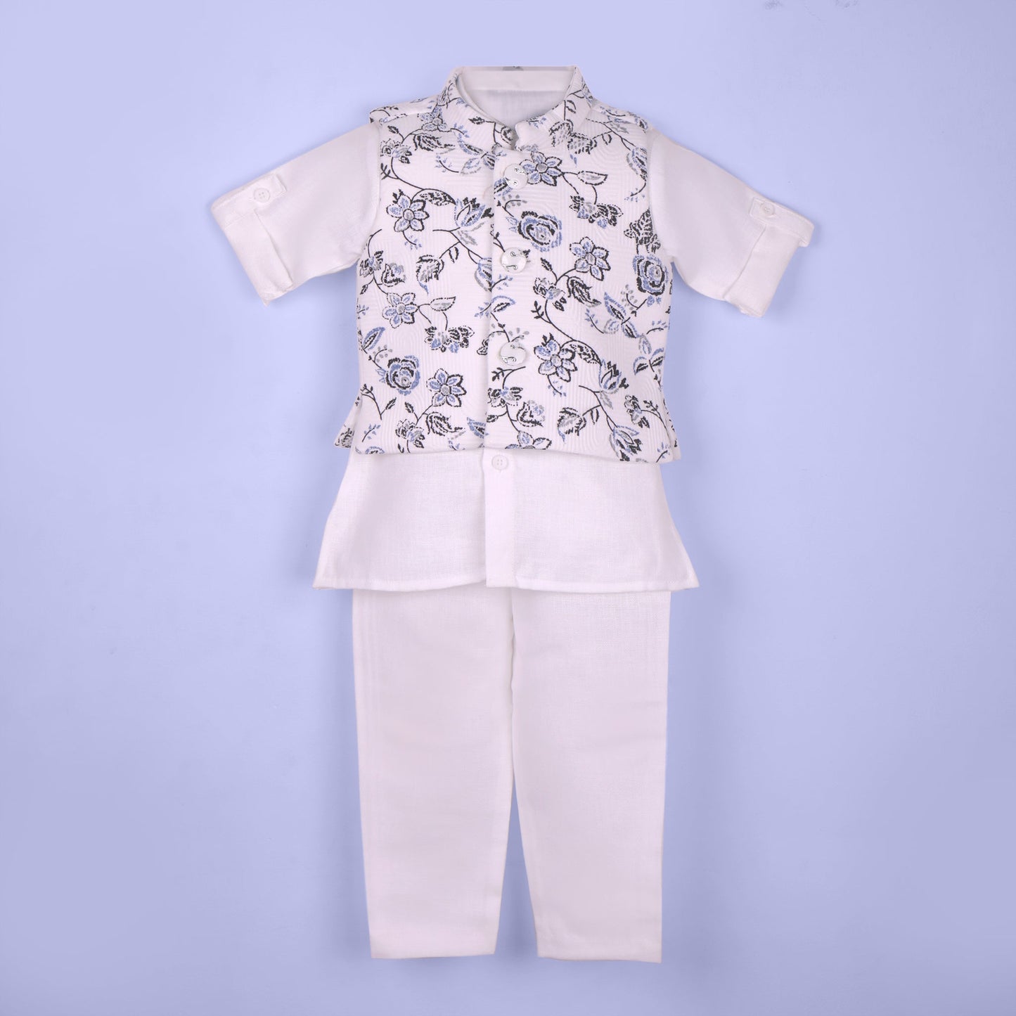 Dapper & Dreamy: White Kurta Set with Jacket