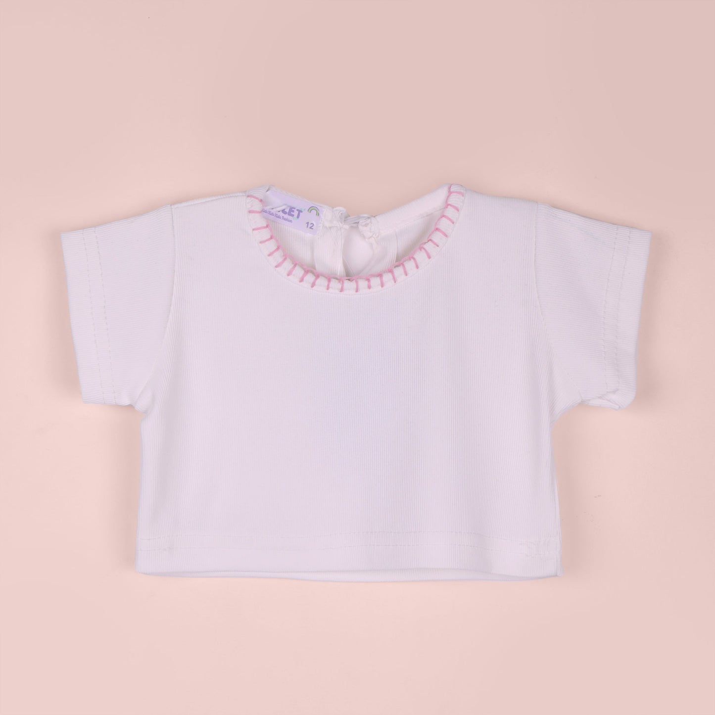 Violet Girls’ Solid White Denim Dungaree Set