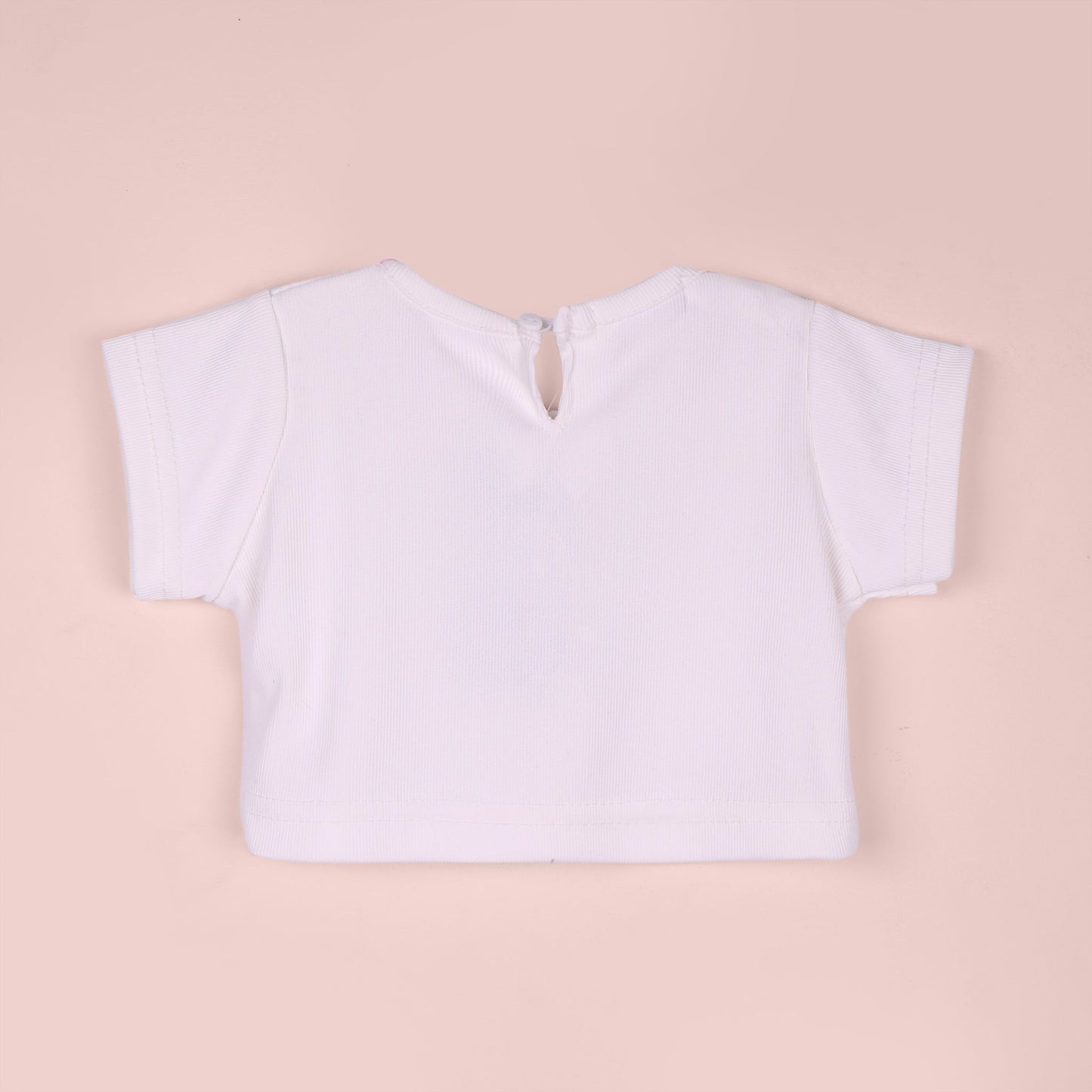Violet Girls’ Solid White Denim Dungaree Set
