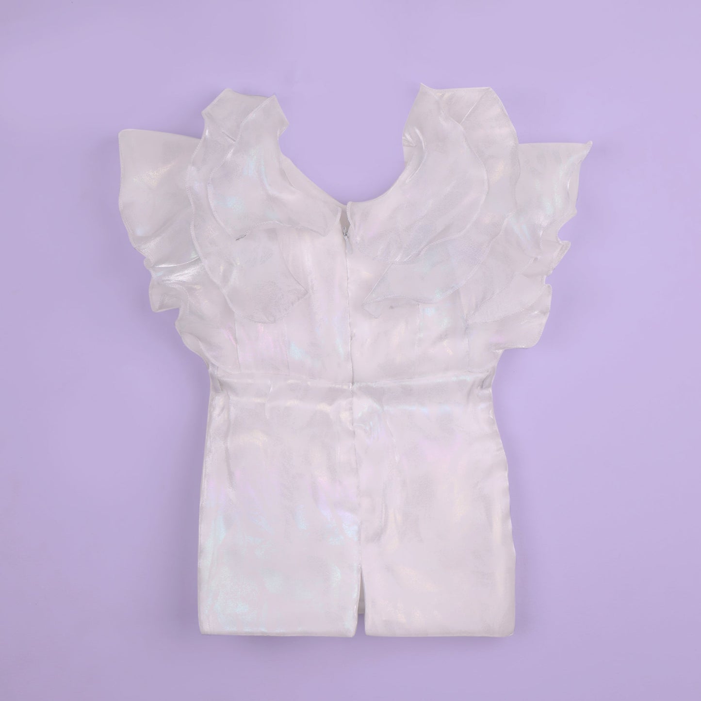 Charming White – Girls’ Organza Frock with Belt & Hairband