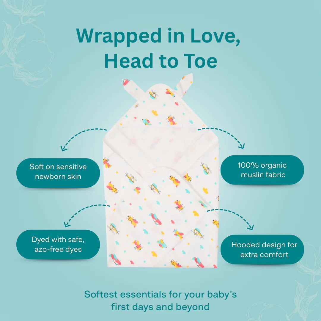 Essential Muslin Hooded Bath Towel