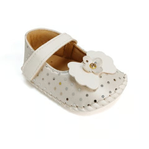 Nuluv Soft Infant Booties for Baby Girls – White (3-6 Months)